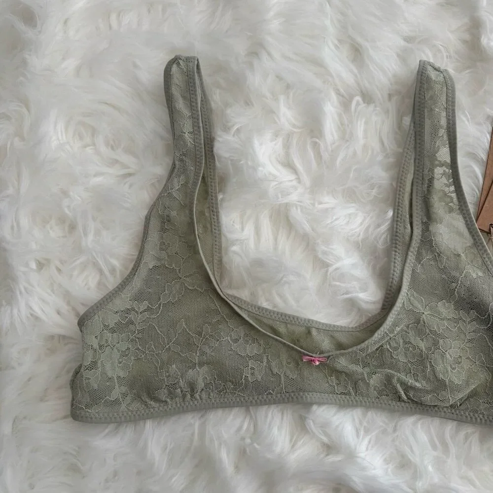 Skims Stretch Lace Plunge Bralette Talc Multi Size Small - Picture 4 of 8